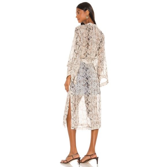 NICHOLAS Animal Print 100% Silk Kimono Duster, OS - Picture 4 of 15